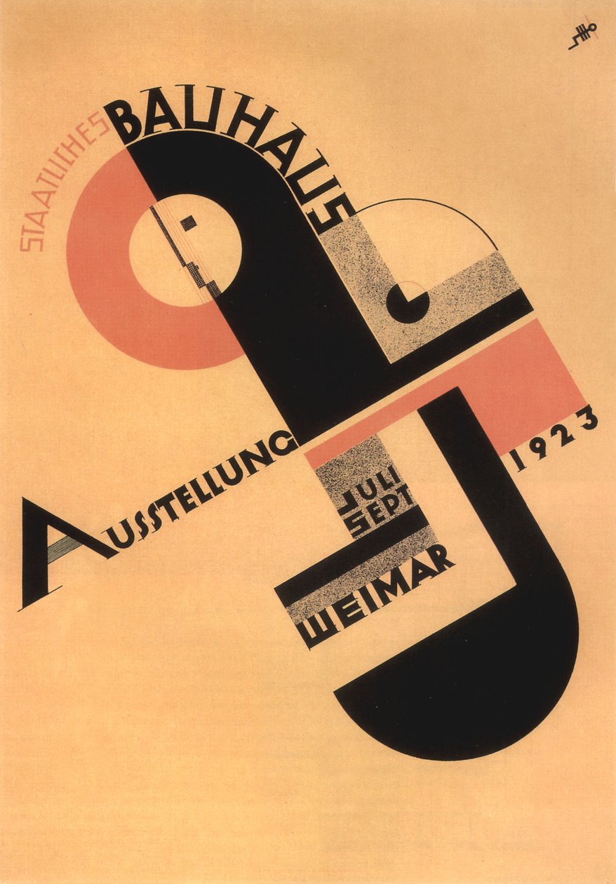 Bauhaus-udstillingens reklame i Weimar af Joost Schmidt