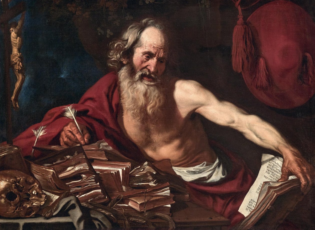Sankt Hieronymus i sin celle, 1654. af Joost Van de Hamme