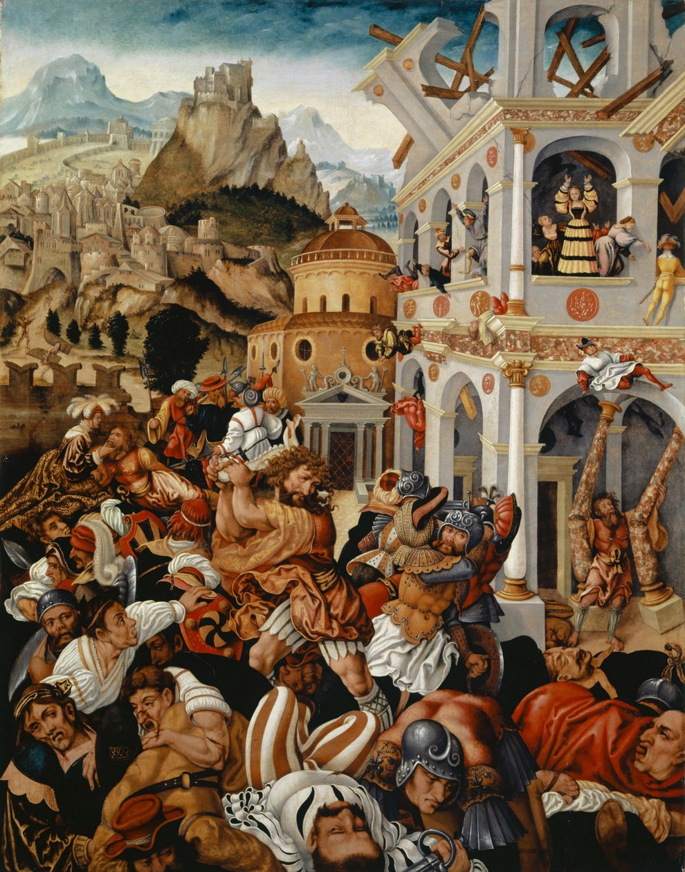 Historien om Samson, ca. 1525-1530 (olie på panel) af Jorg I Breu