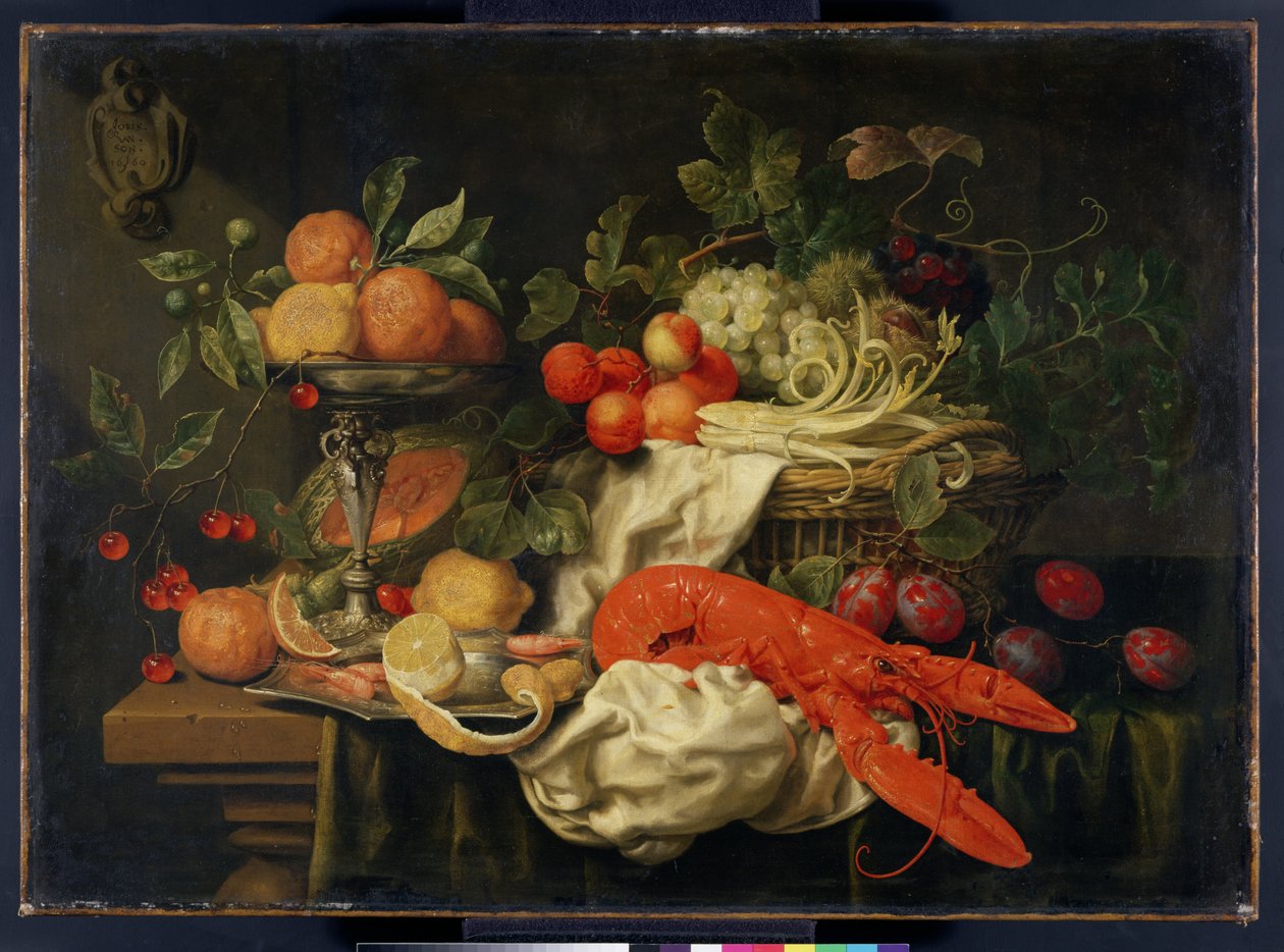 Stilleben med hummer, 1660 af Joris van Son