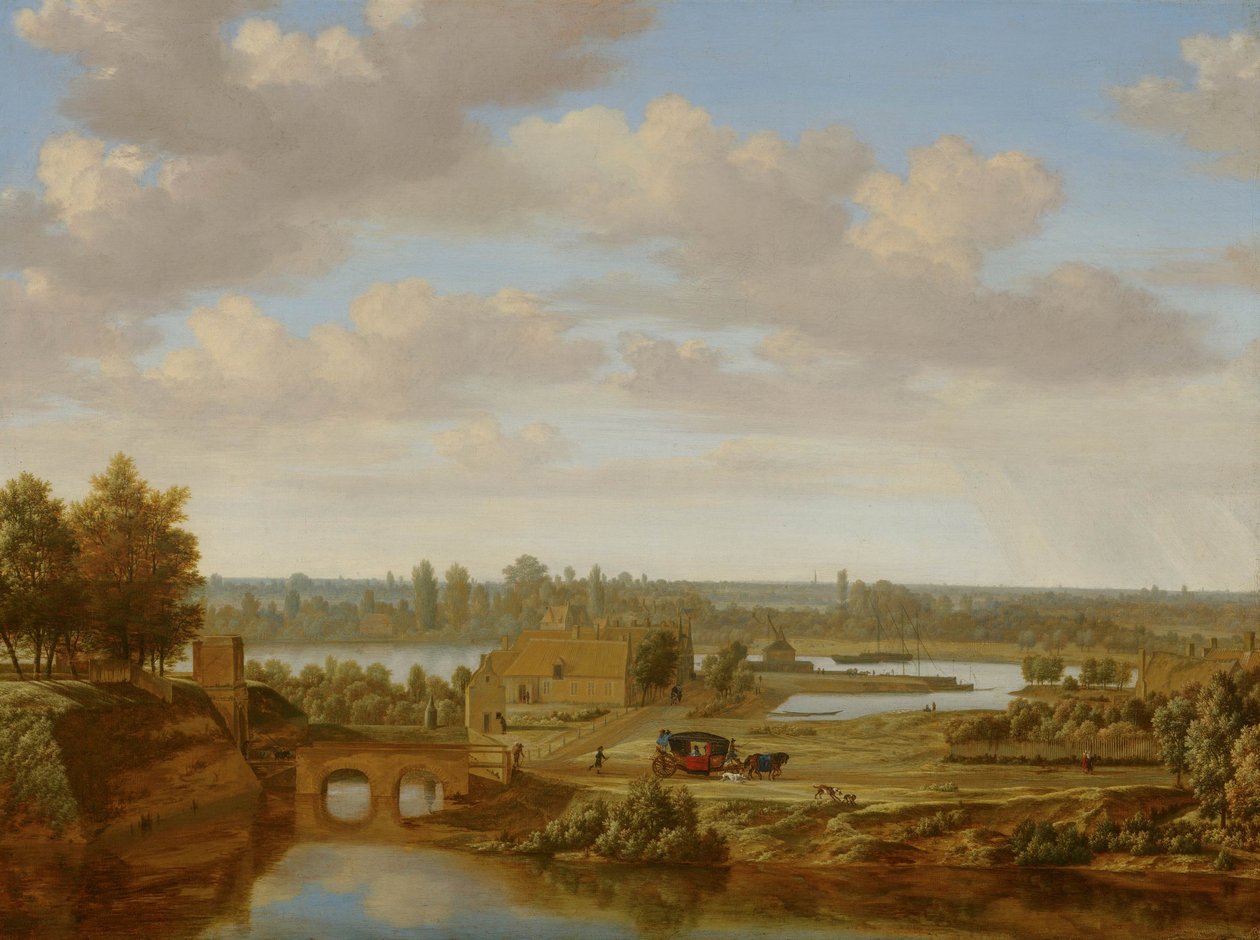 Panorama nær Arnhem med Rijnpoort af Joris van der Haagen or Hagen