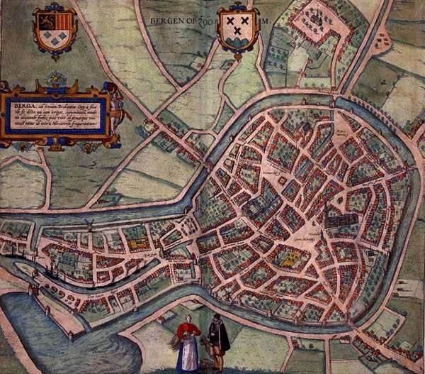 Kort over Bergen op Zoom, fra 