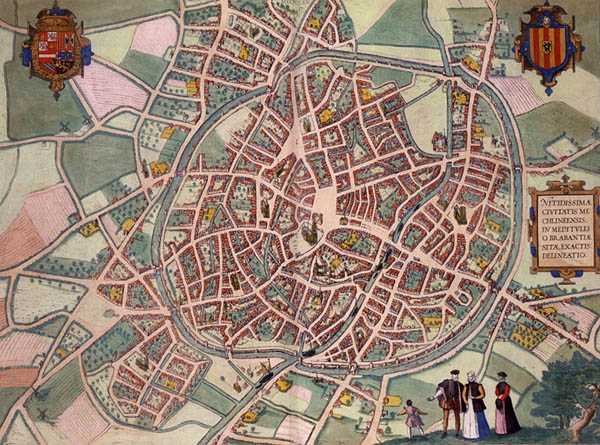 Kort over Mechelen, fra 