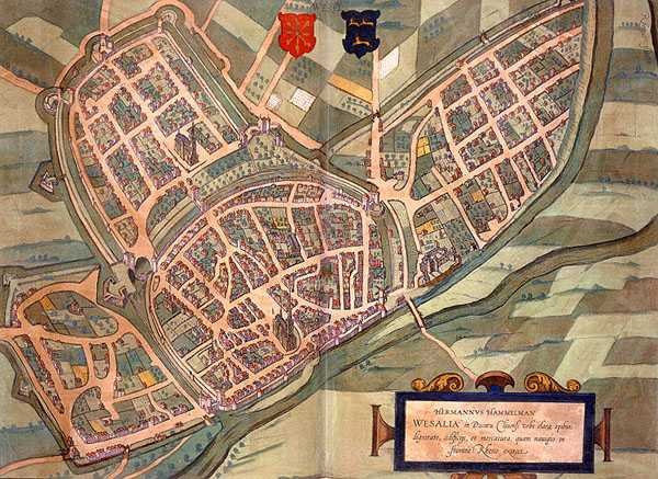 Kort over Wesel, fra 