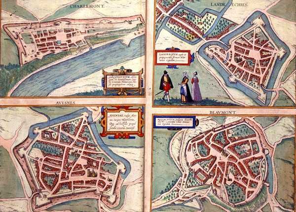 Kort over Charlemont, Landrechies, Avesnes og Beaumont, fra 