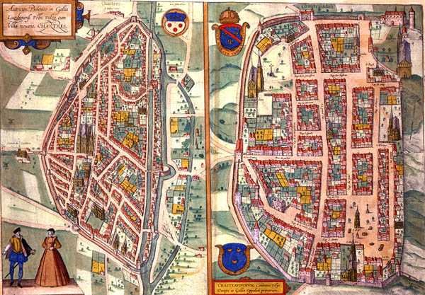 Kort over Chartres og Dunois, fra 