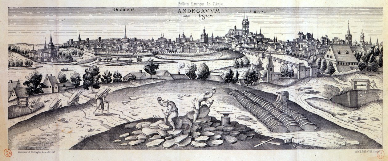 Et skiferbrud i Angers, 1561 af Joris Hoefnagel