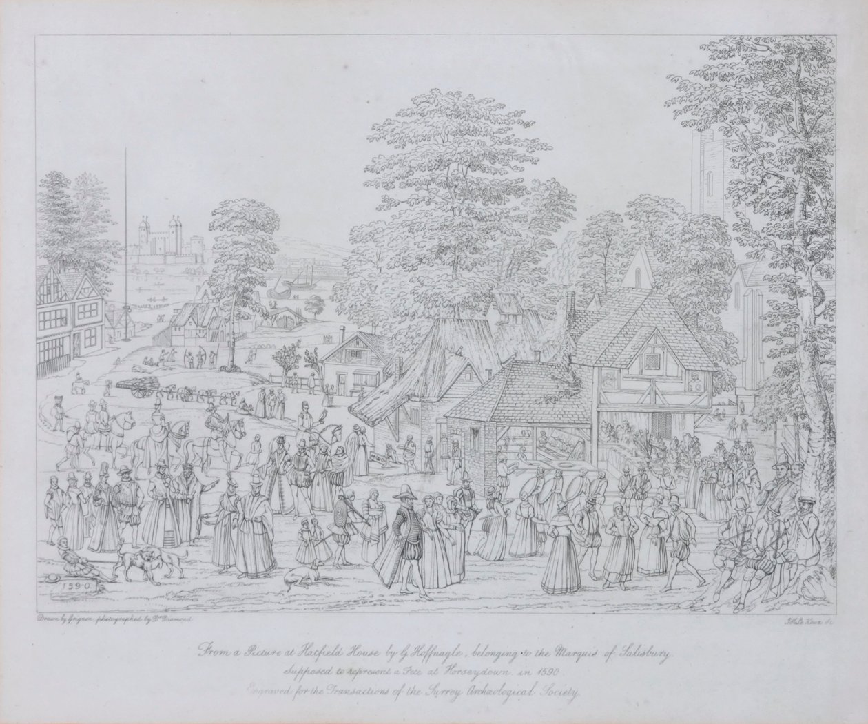 Fest ved Horseydown i ca. 1590 af Joris Hoefnagel