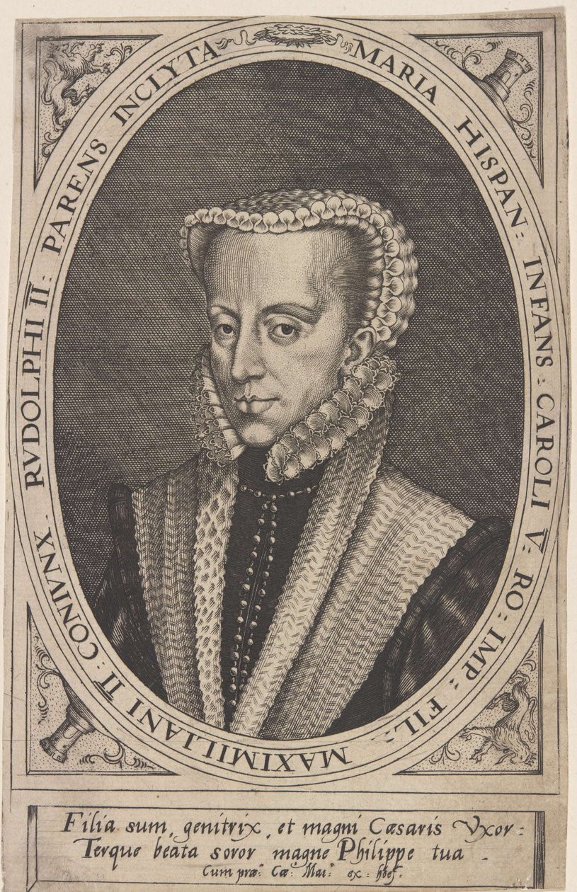Georg Hoefnagel - Maria af Østrig, tysk-romersk kejserinde af Joris Hoefnagel