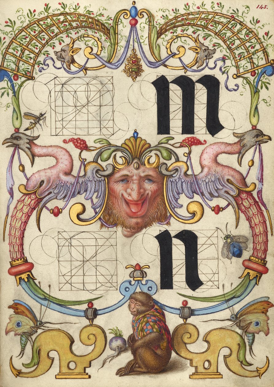 Anleitung zum Konstruieren der Buchstaben m und n af Joris Hoefnagel
