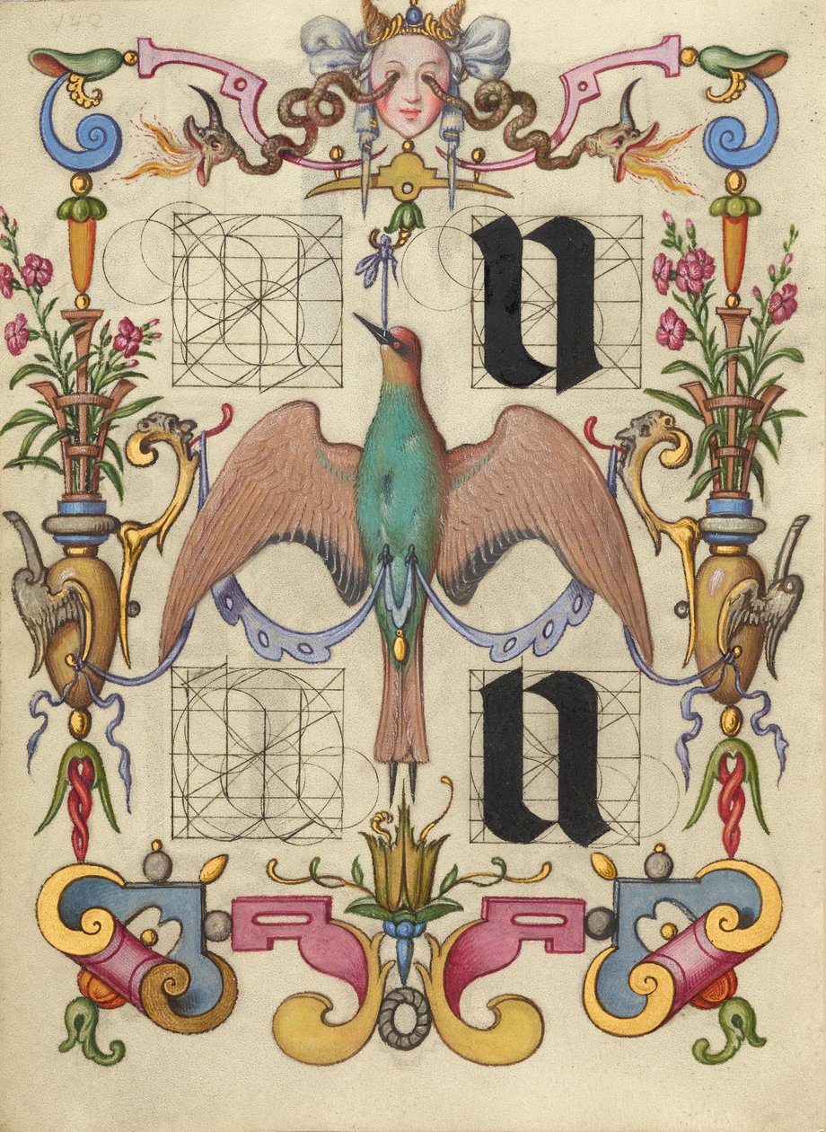Anleitung zum Konstruieren der Buchstaben u und v af Joris Hoefnagel