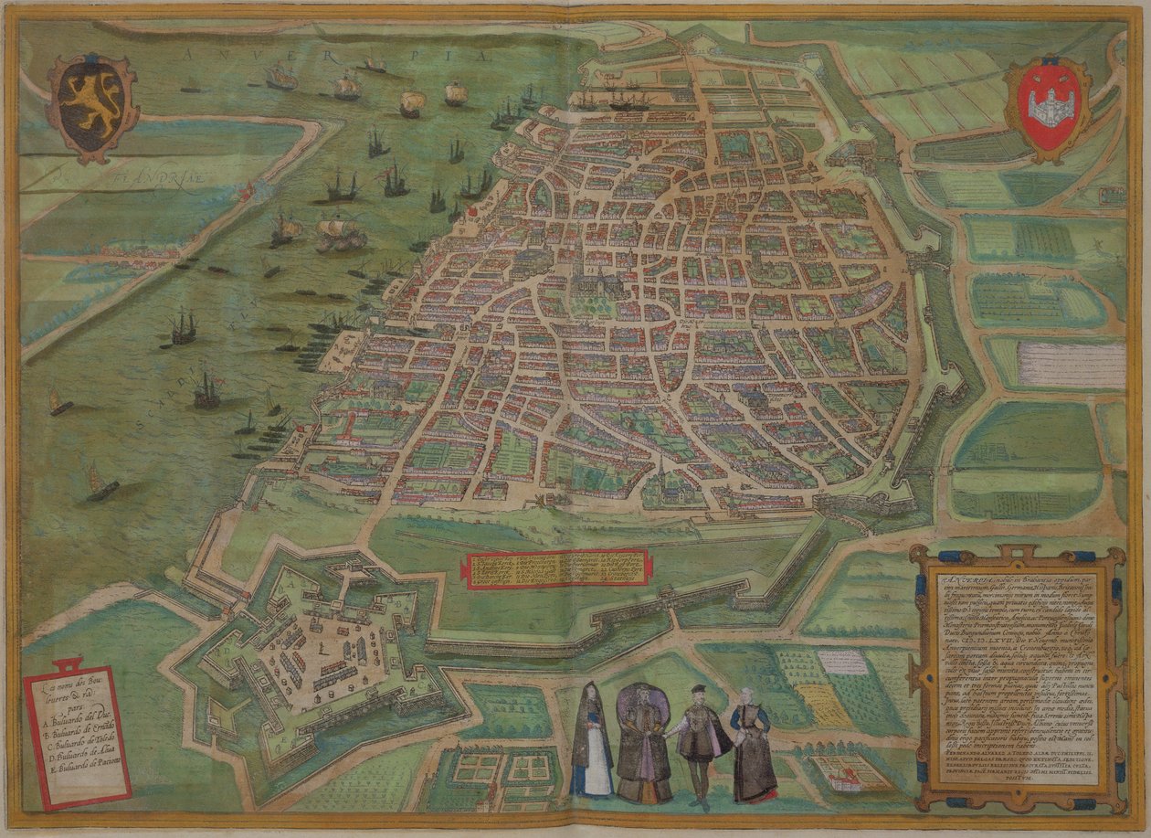 Kort over Antwerpen, fra 