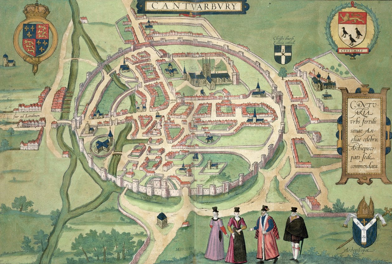 Kort over Canterbury, fra 