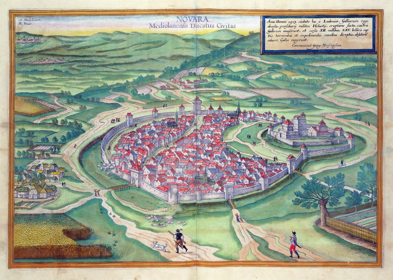 Kort over Novara, fra 