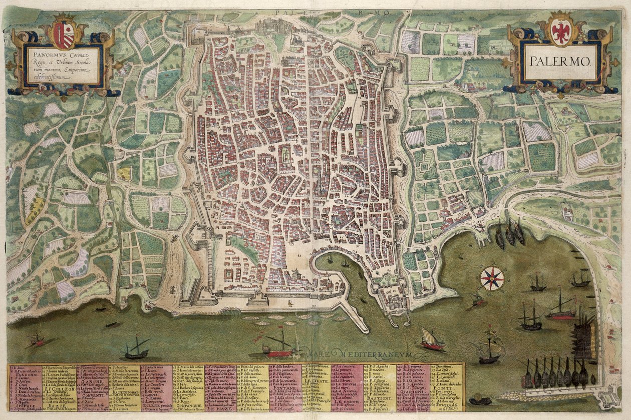 Kort over Palermo, fra 