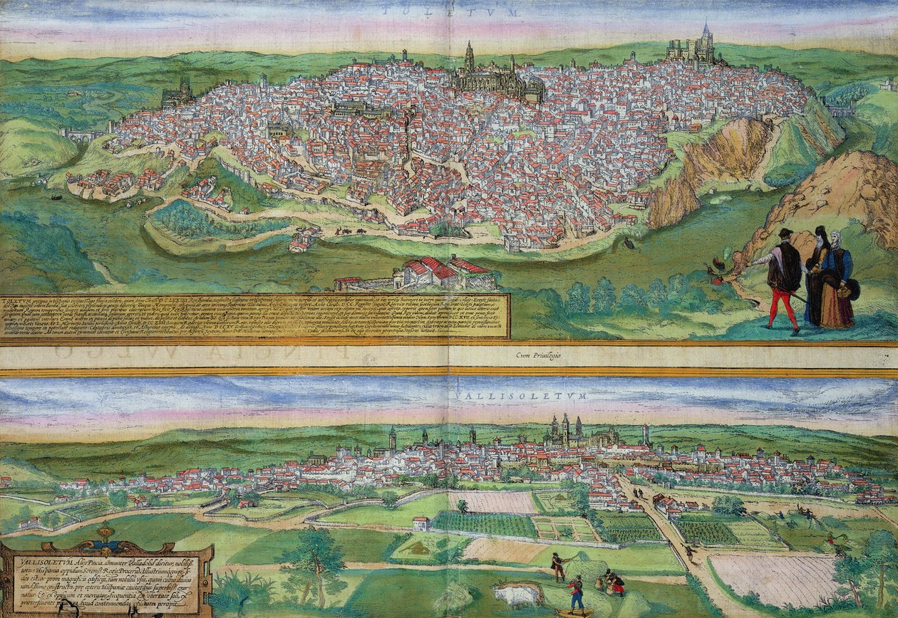 Kort over Toledo og Valladolid, fra 