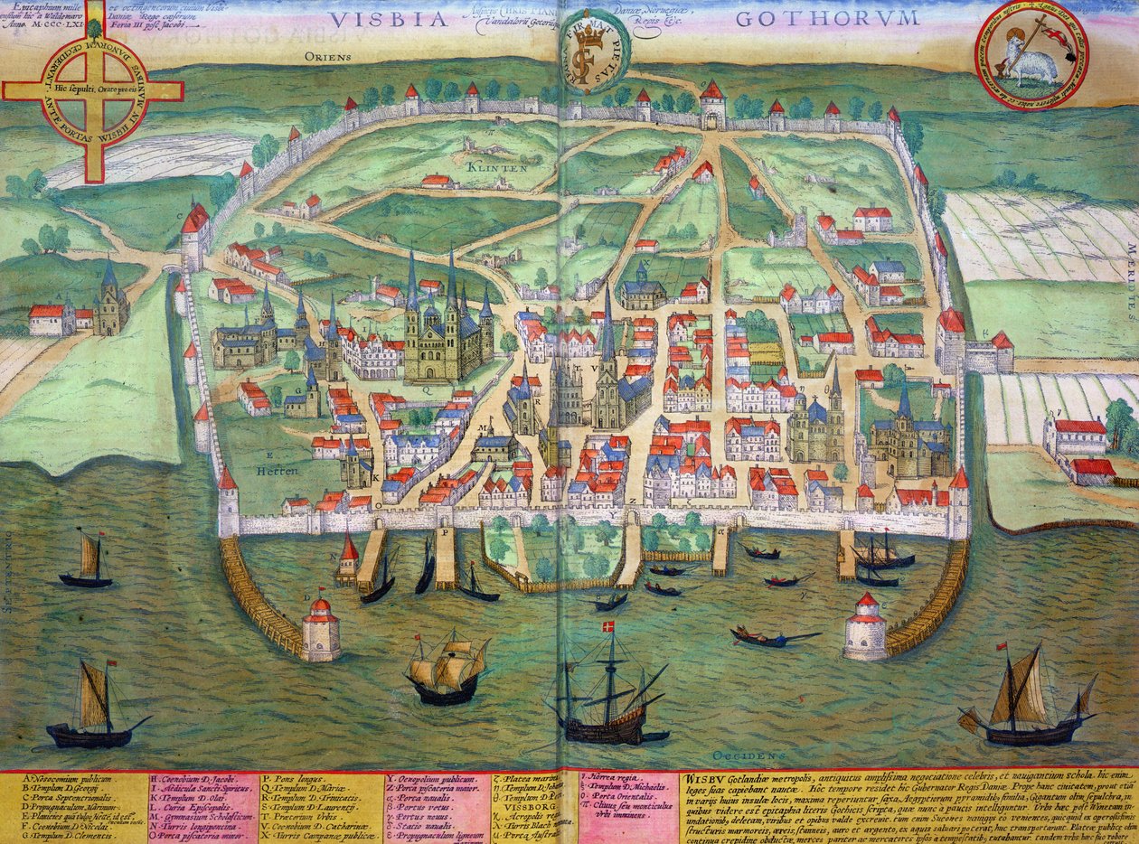 Kort over Visby, fra 
