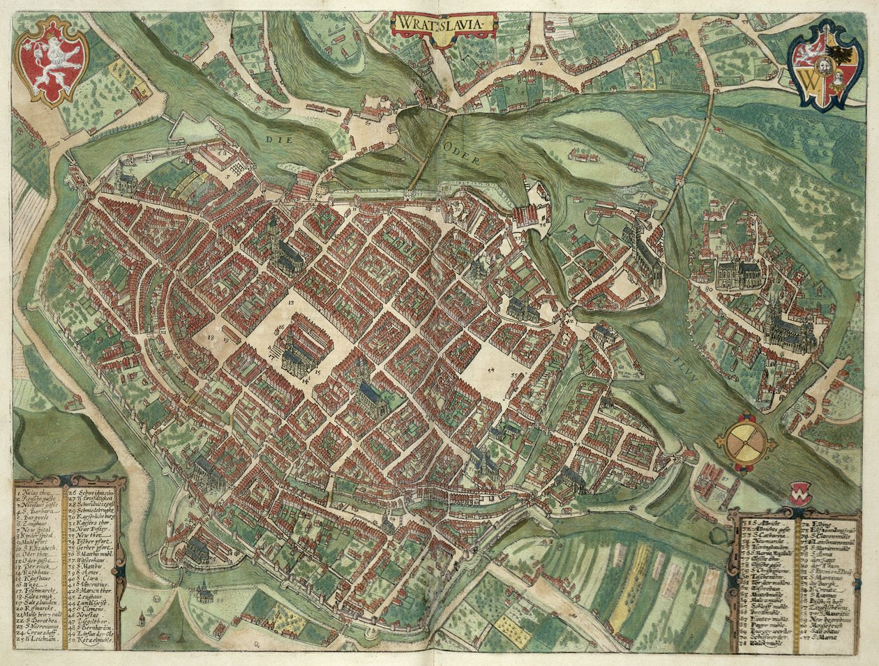 Kort over WRATISLAVA Bresslaw, fra 