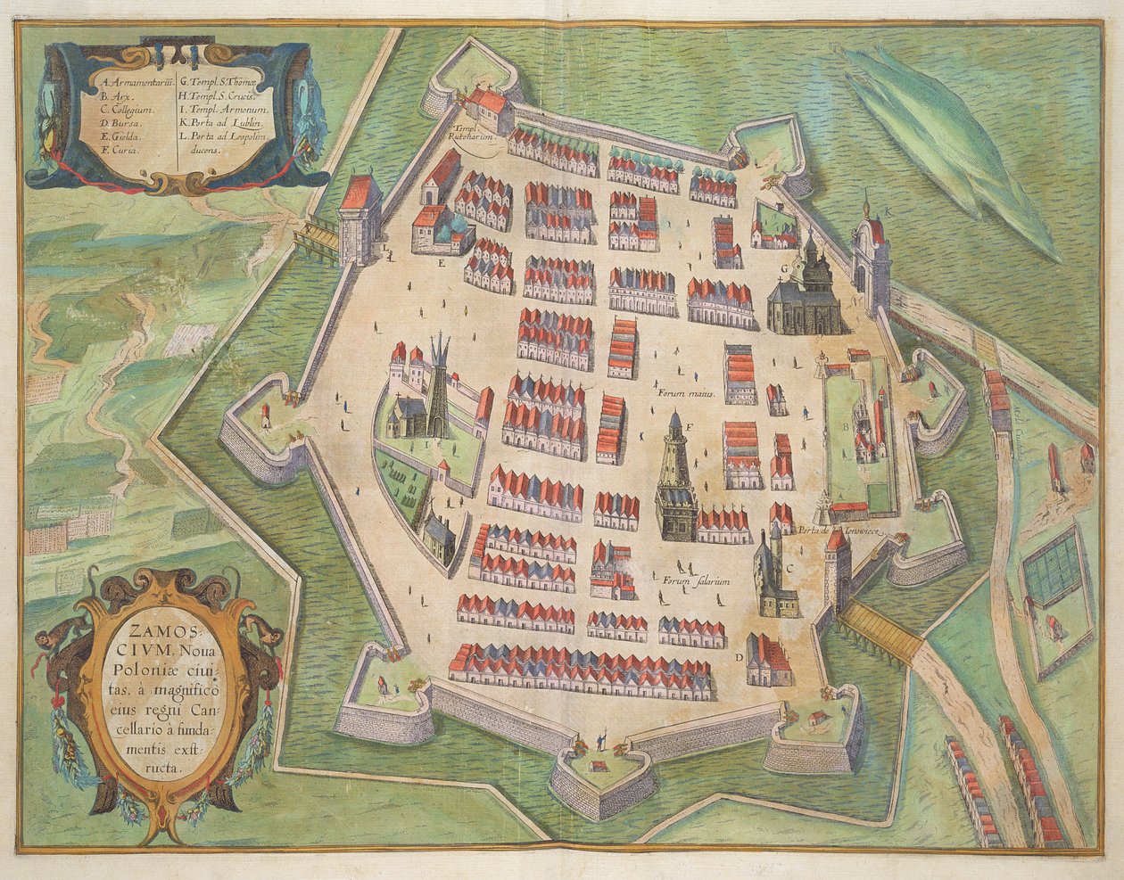 Kort over Zamosc, fra 