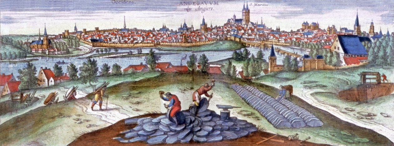 Skiferkarriere i Angers, ca. 151 (gravering) af Joris Hoefnagel