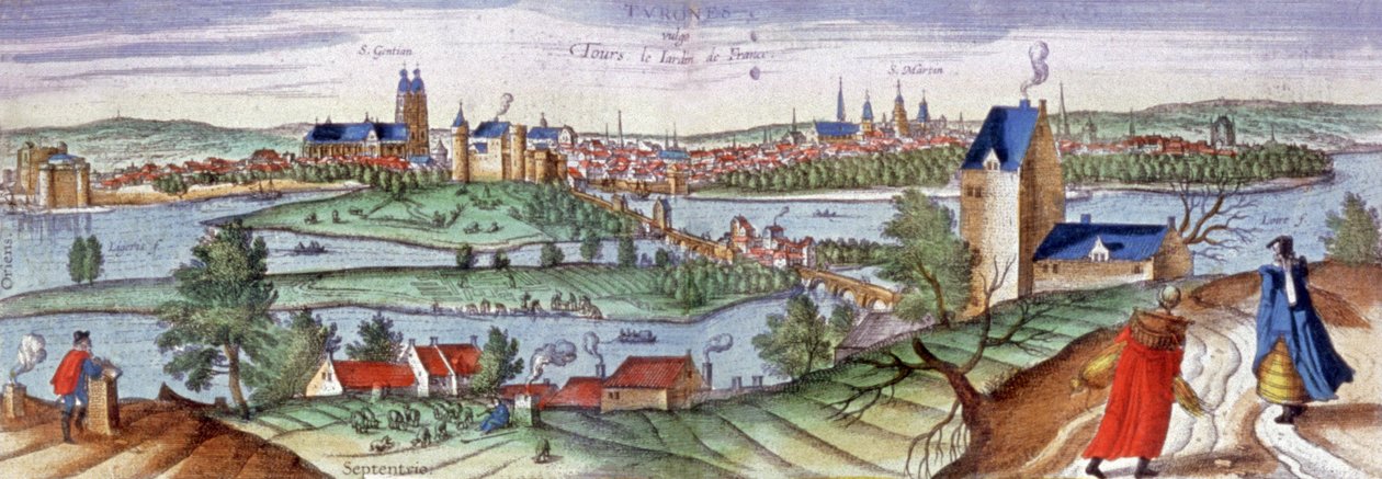 View of Tours, ca. 1561 (gravering) af Joris Hoefnagel