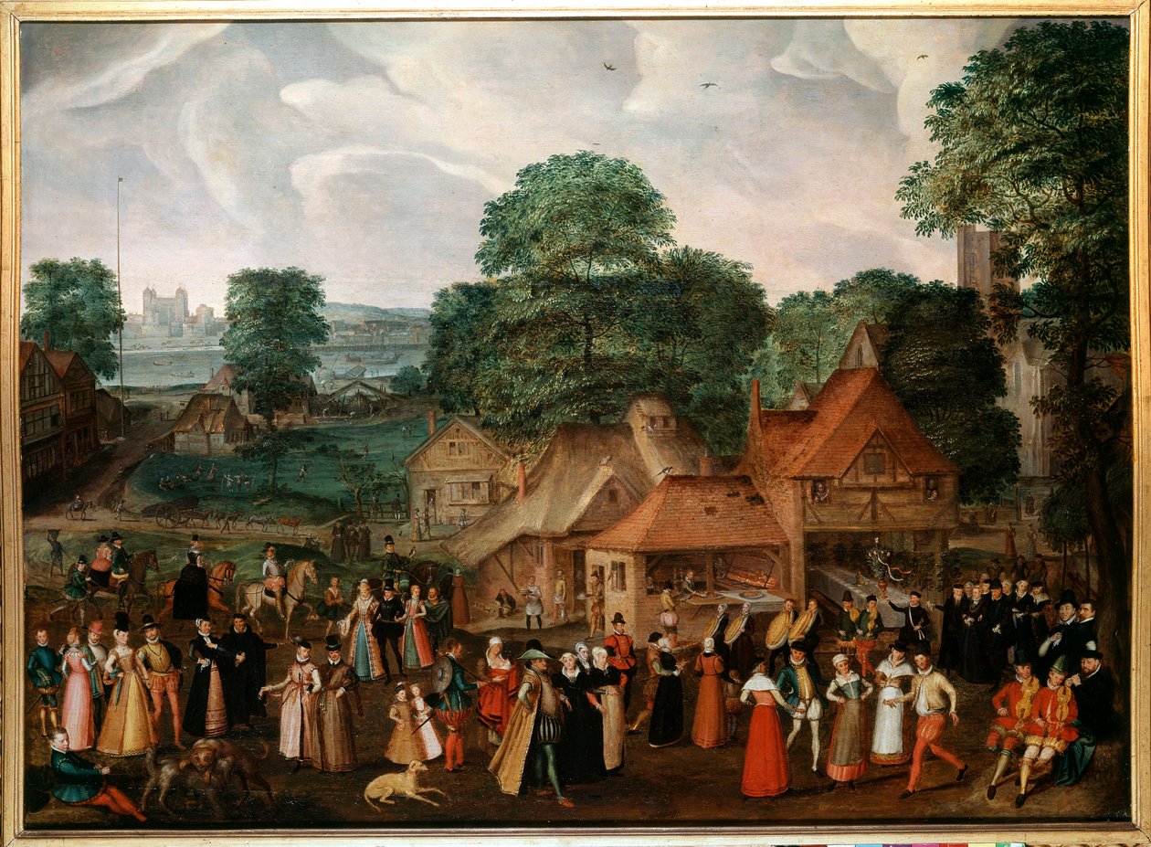 Bryllupsfest i Berdmondsey Maleri af Georges Hoefnagel (1542-1601) (ec.engl.) 1600 Privat samling af Joris Hoefnagel