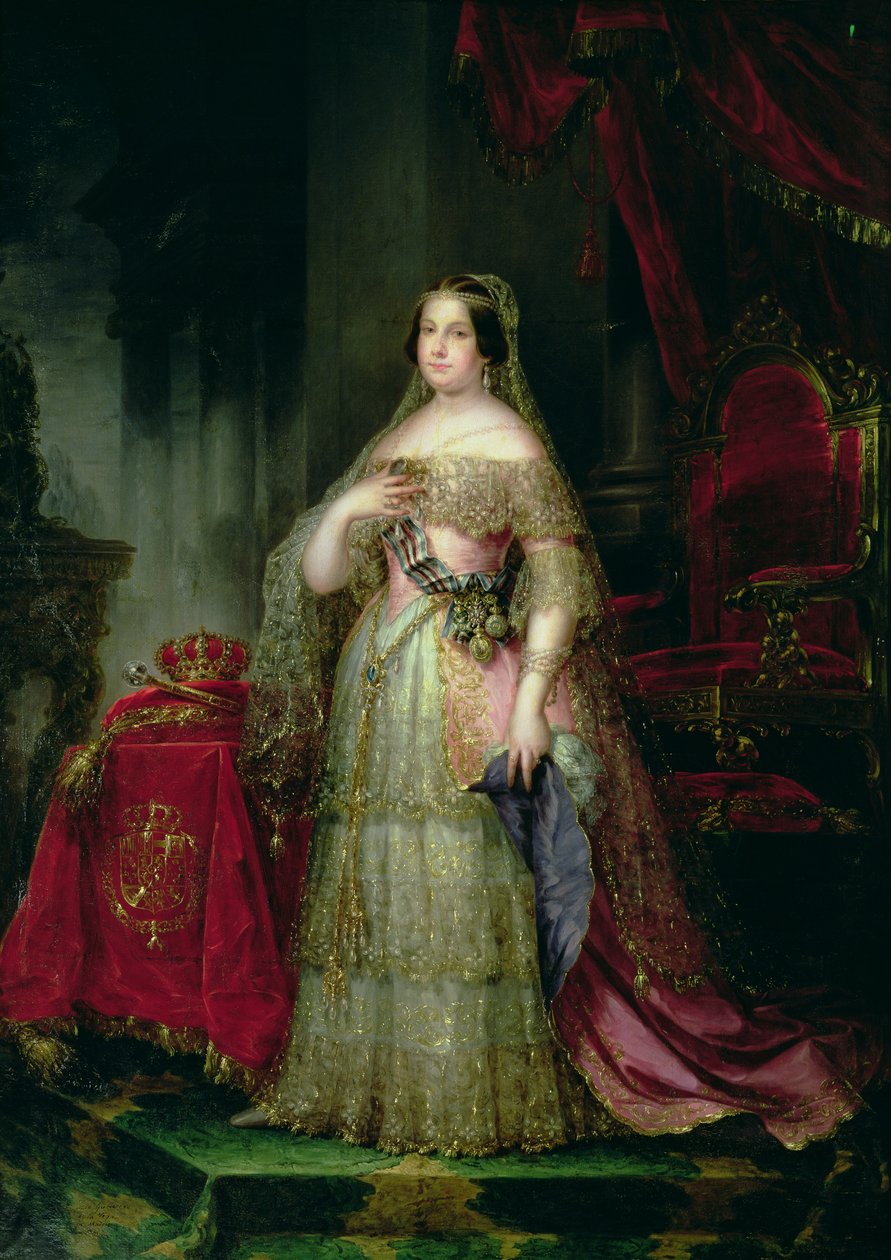 Dronning Isabella II (1830-1904) af Spanien af José Gutiérrez de la Vega