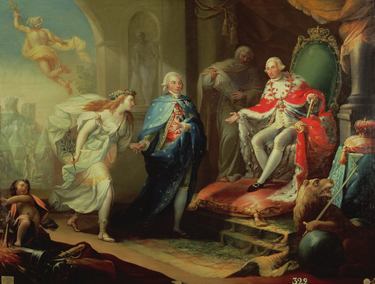 Godoy præsenterer fred til Charles IV, 1796 af José Aparicio