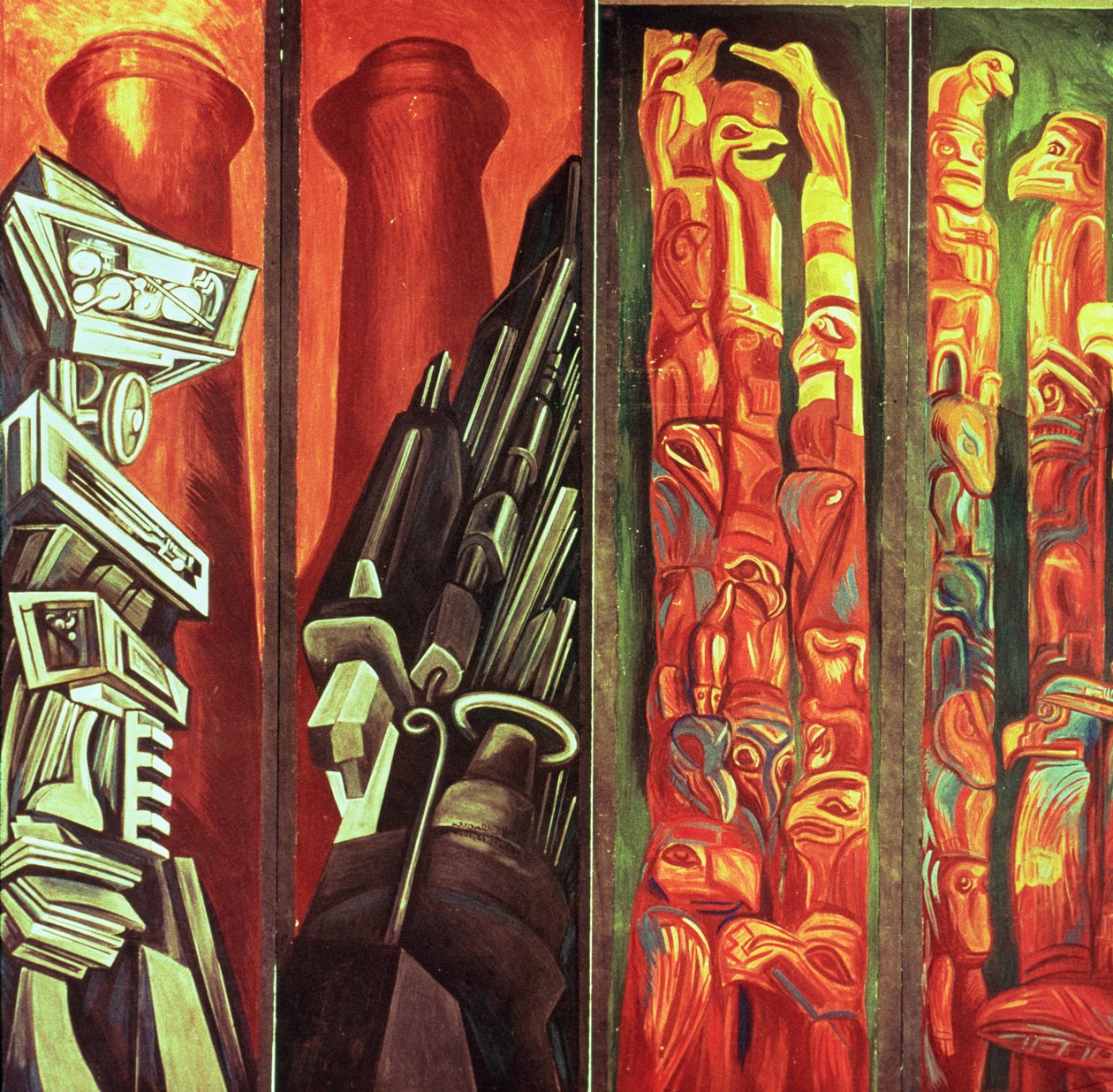 Dekorativt panel III, fra The Epic of American Civilization af José Clemente Orozco