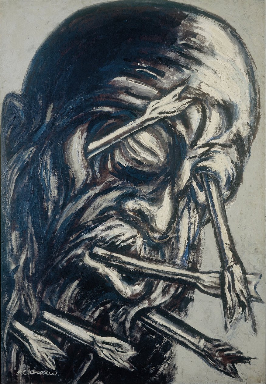 Hoved gennemboret med pile, fra Los teules -serien af José Clemente Orozco