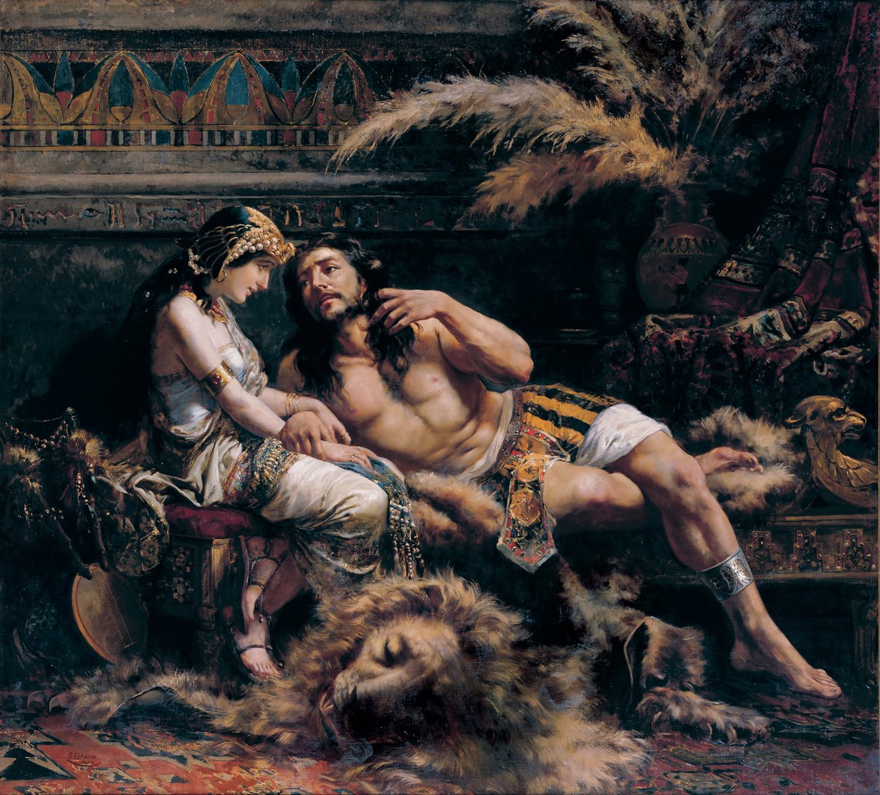 Samson og Delila, 1887 af José Echenagusia Errazquin