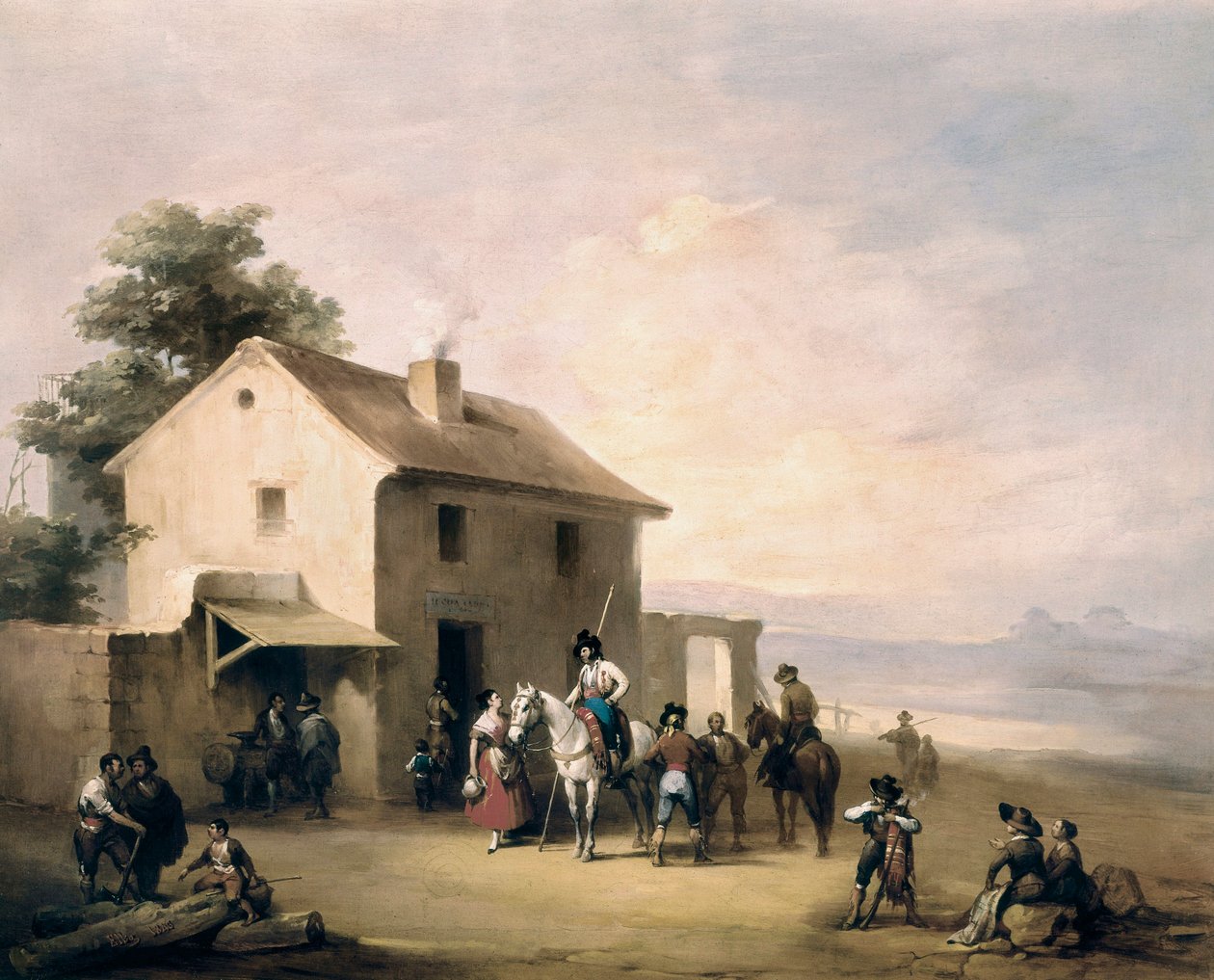 Country Inn. Maleri af Jose ELBO (1804-1844) af José Elbo