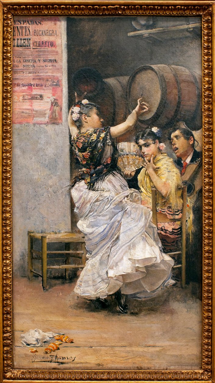 Dance Buleria (flamenco) - Maleri af Jose Garcia Ramos (1852-1912), olie på lærred af José García Ramos