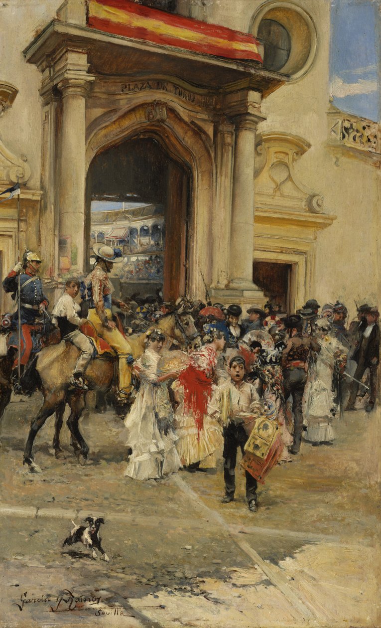 Uden for tyrefægterarenaen, ca. 1880 af José García Ramos