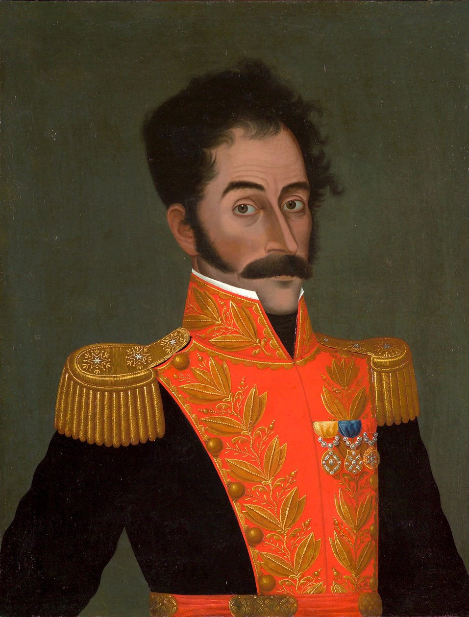 Portræt af Simón Bolívar, ca. 1823 af José Gil de Castro