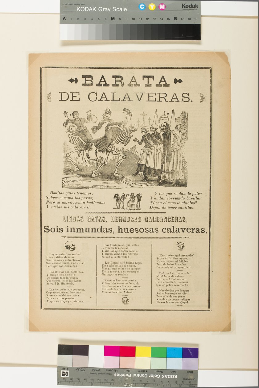 Bredside: Skull Sale, ca. 1890 (litho på avispapir) af José Guadalupe Posada