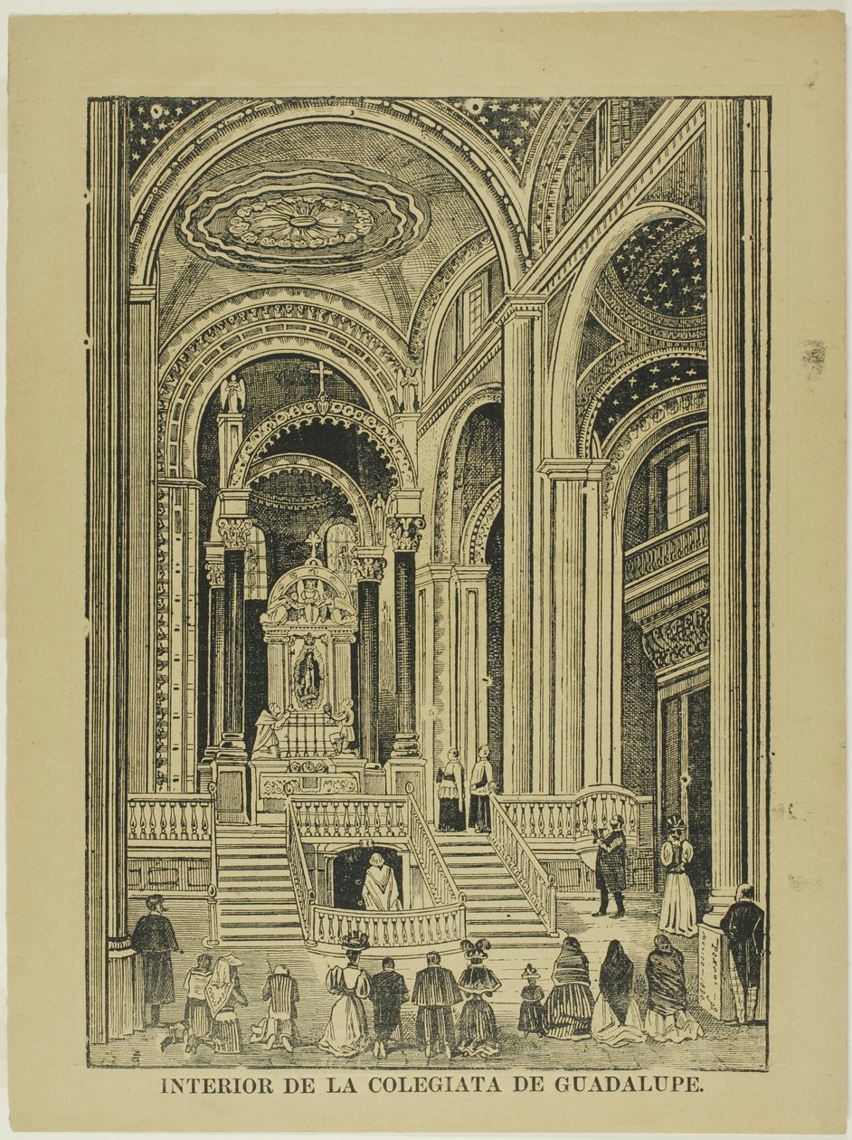 Interiør af den kollegiale kirke i Guadalupe af José Guadalupe Posada