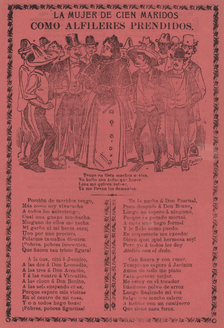 The Woman of a Hundred Husbands - Like Pins on af José Guadalupe Posada