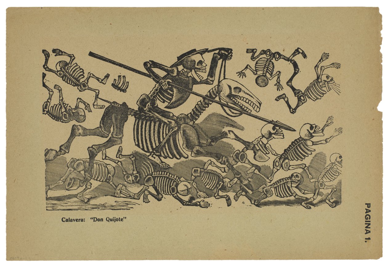 Don Quixotes kranier, ca. 1910-13, trykt 1943 (foto-relief ætsning med gravering) af José Guadalupe Posada
