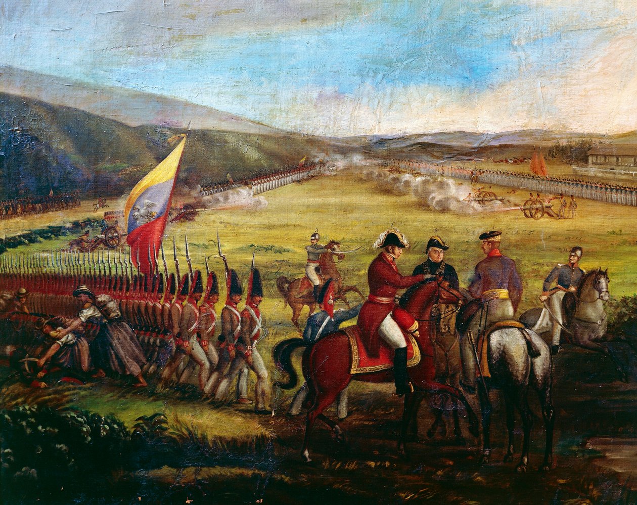 General Narinos tropper, en af Bolivars følgesvende, under slaget ved Calibio, maleri af Jose Maria Espinosa (1796-1883). Colombia af José María Espinosa Prieto