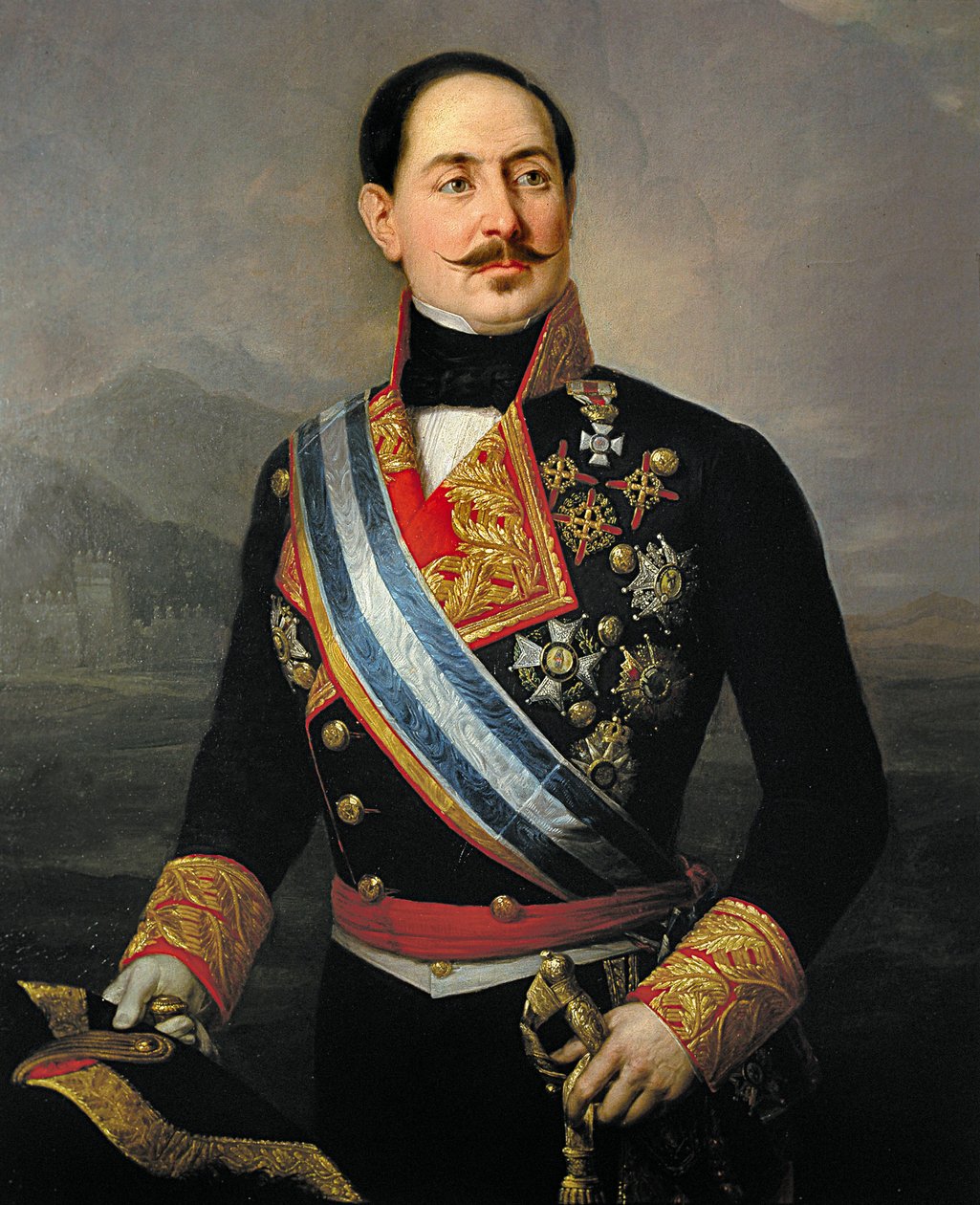 Portræt af Francisco Serrano y Dominguez (1810-1885), spansk soldat og politiker, leder af Liberal Union, præsident for den første republik i 1874 af José María Romero y López