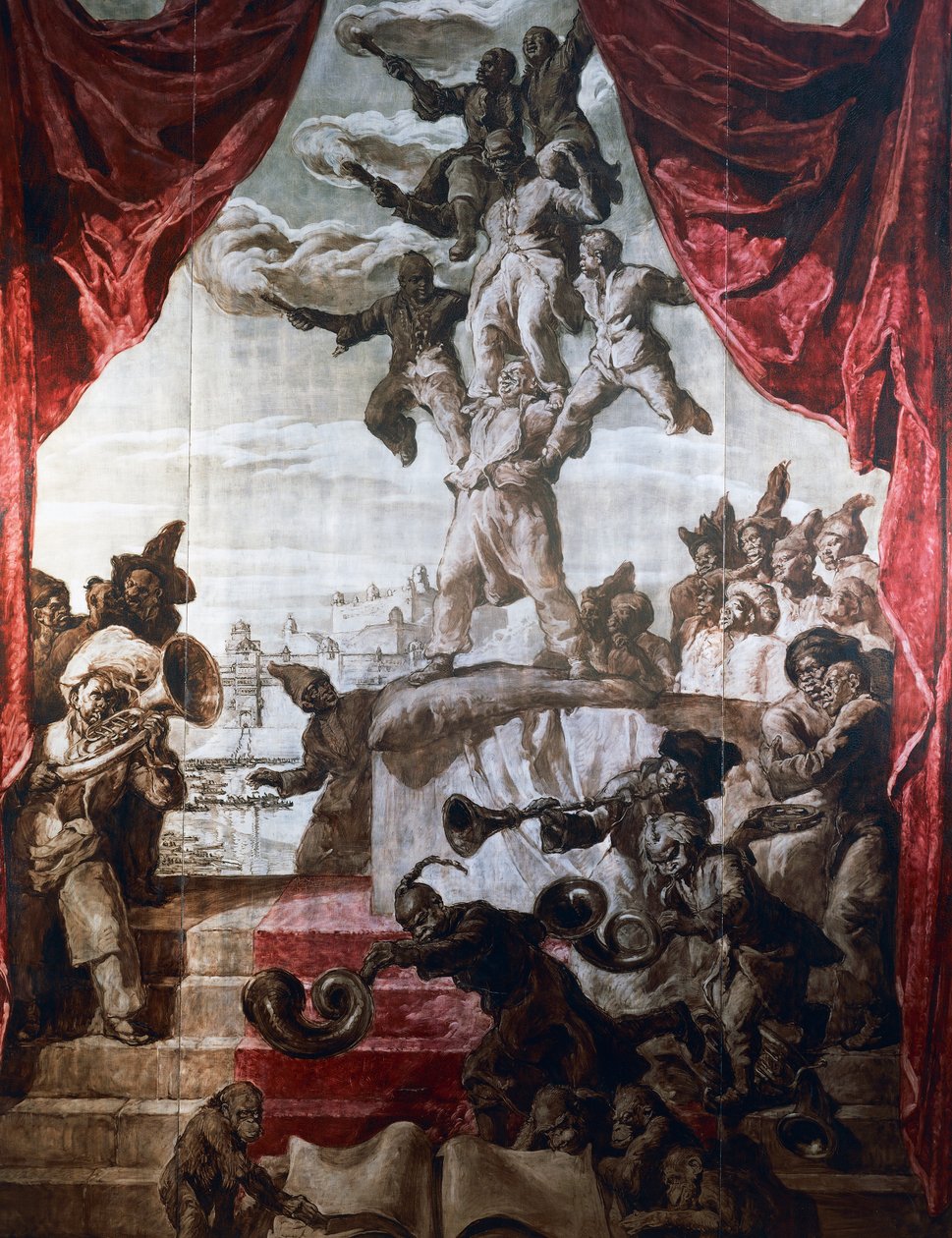 Udsmykning i balsalen på Hotel Wandel i Paris, det 20. århundrede (fresco) af José María Sert