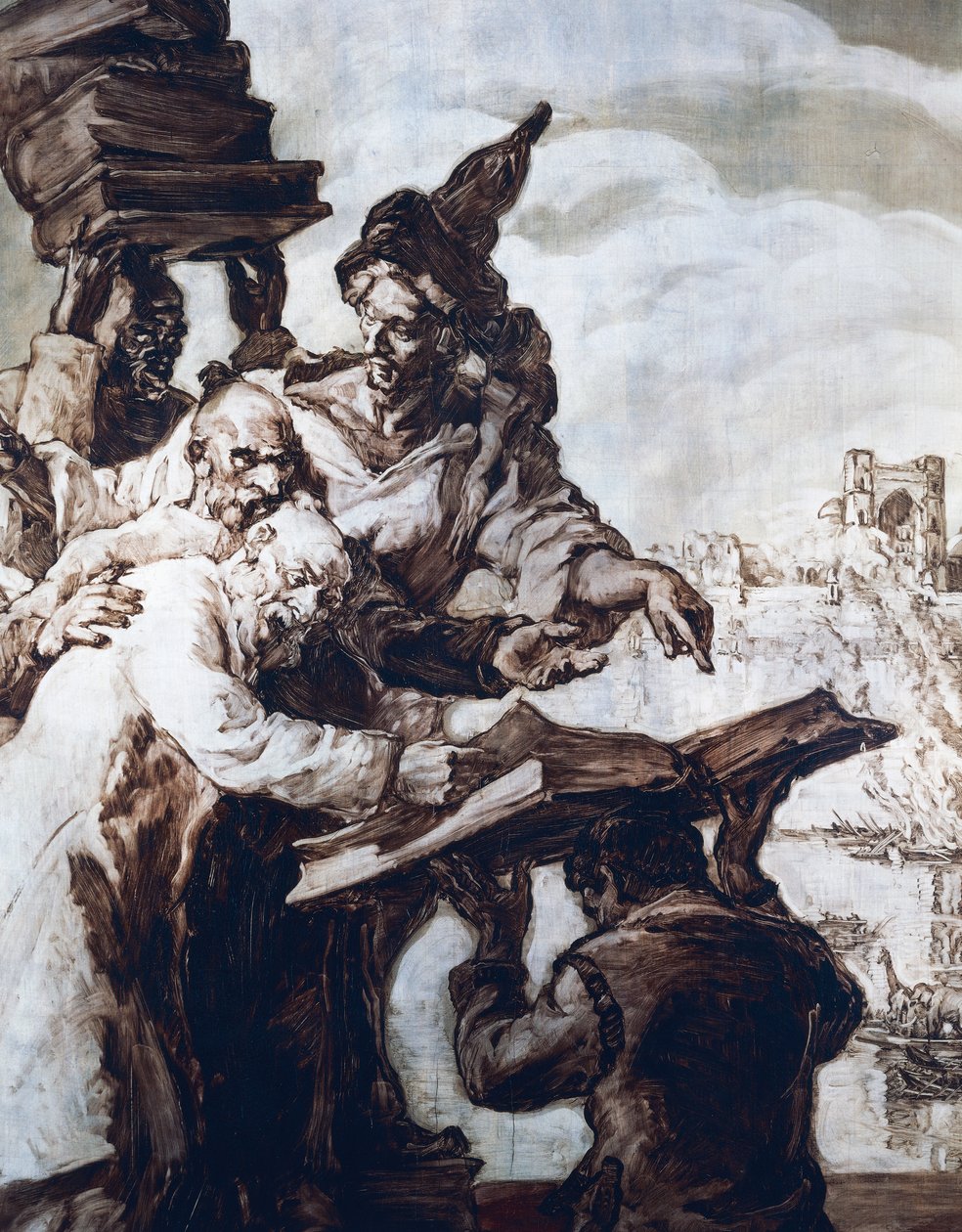 Udsmykning i balsalen på Hotel Wandel i Paris, det 20. århundrede (fresco) af José María Sert
