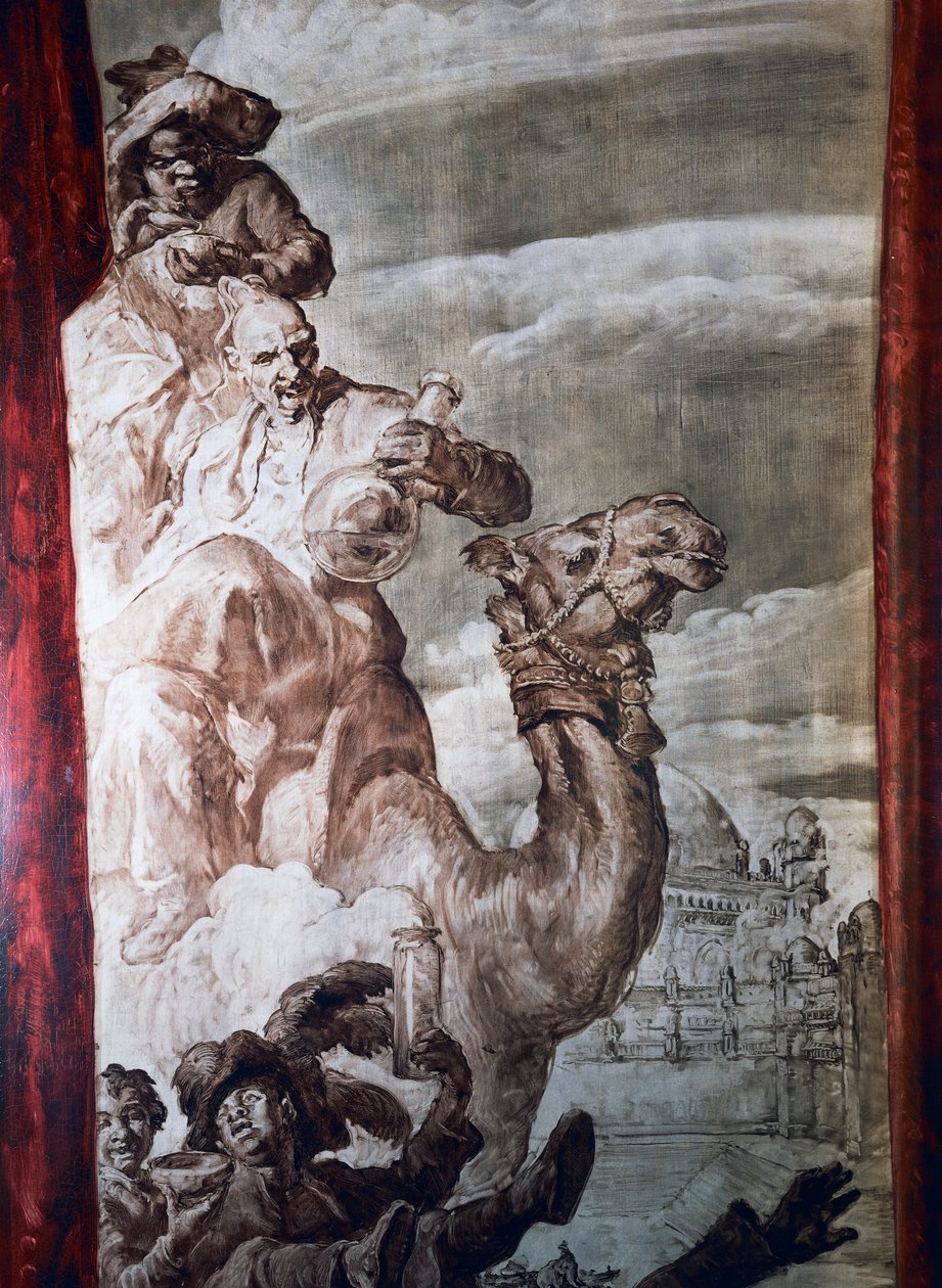 Udsmykning i balsalen på Hotel Wandel i Paris, det 20. århundrede (fresco) af José María Sert