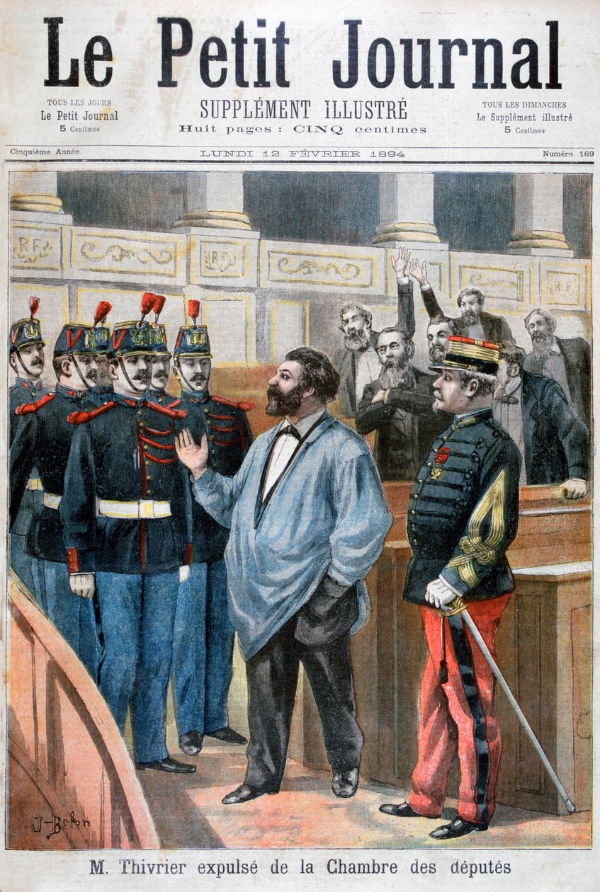Christophe Thivrier udvist fra Deputeretkammeret, Paris, 1894 af Jose Belon