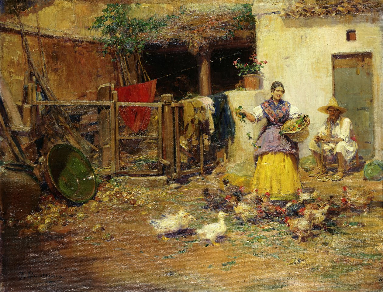 Fodring af hønsene af Jose Benlliure y Gil