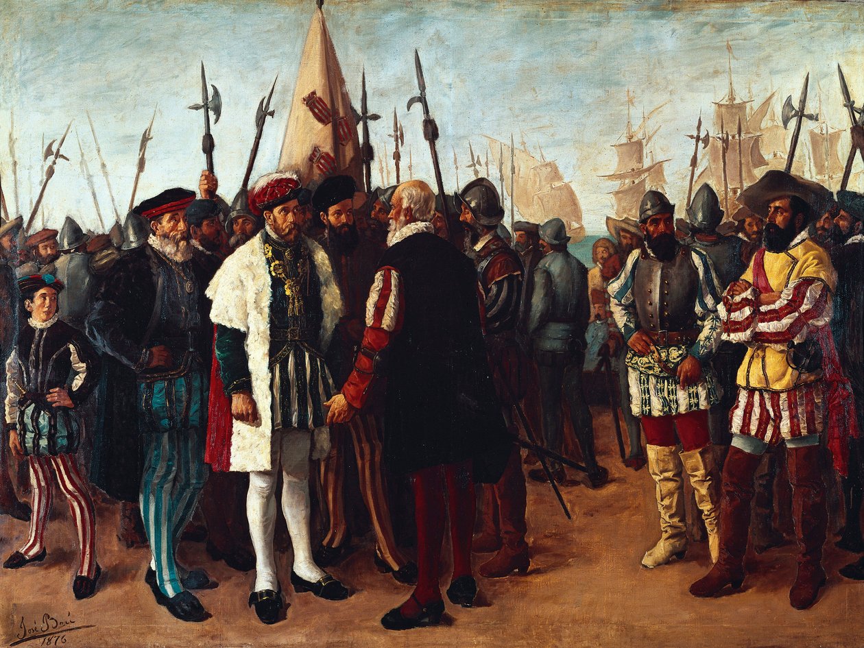 "Den franske kong Francois I (1494-1547) i havnen i Valencia" 1800-tallet (maleri) af Jose Bru Albinana