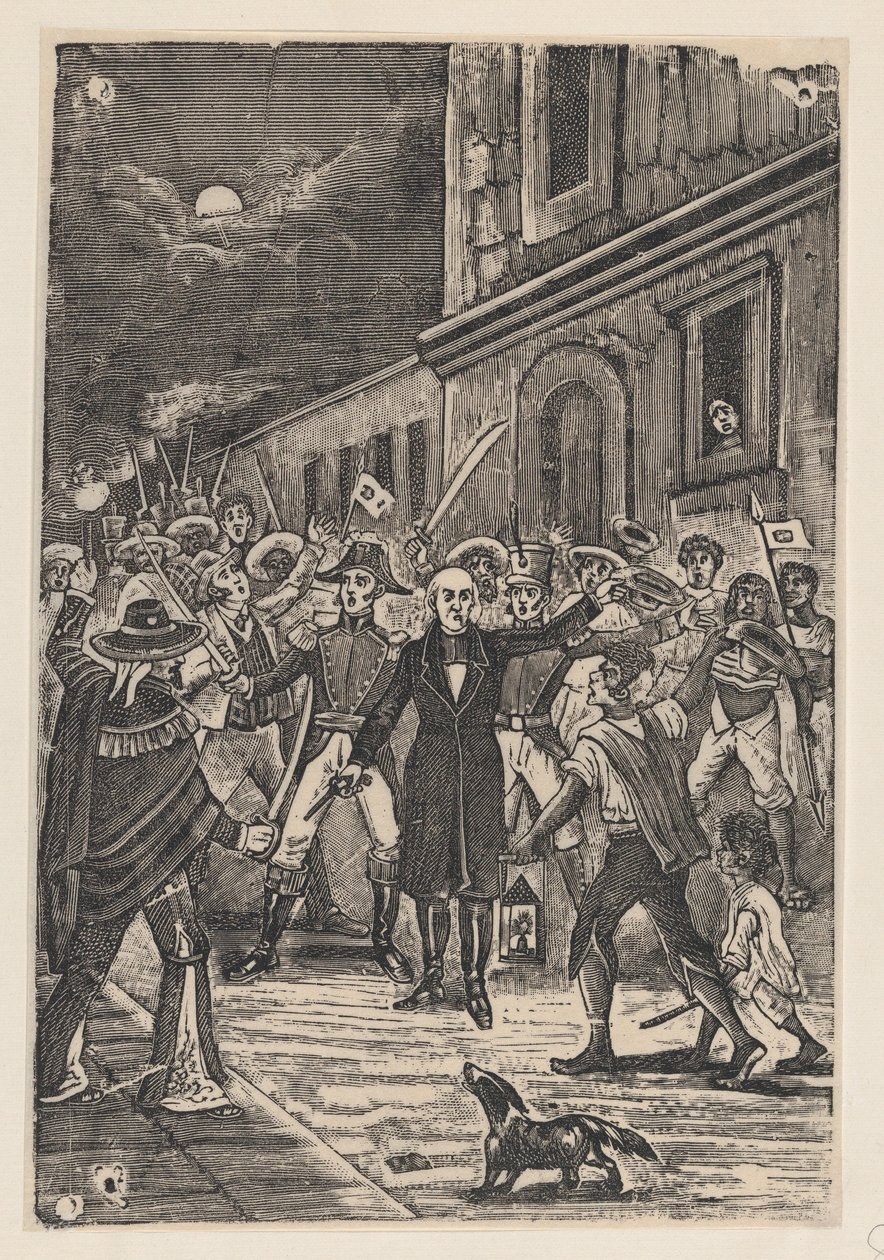 En gruppe bevæbnede mænd råber på uafhængighed af José Guadalupe Posada