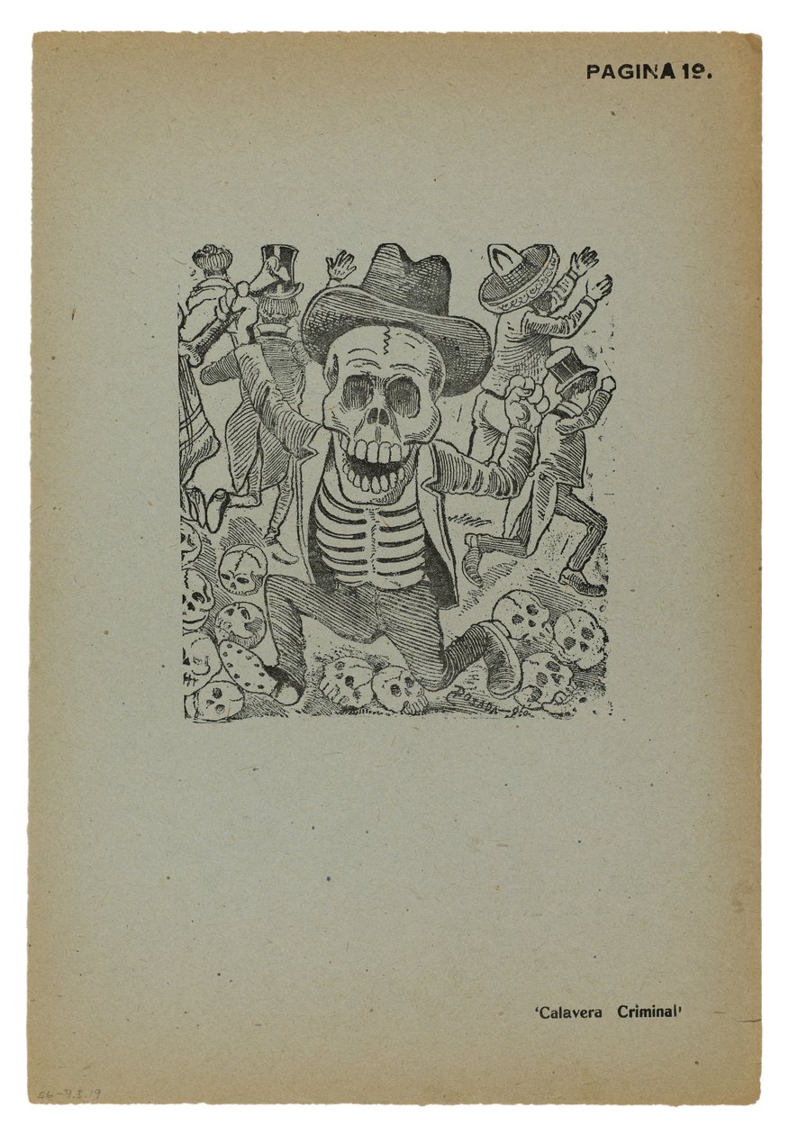 Calavera kriminel af José Guadalupe Posada