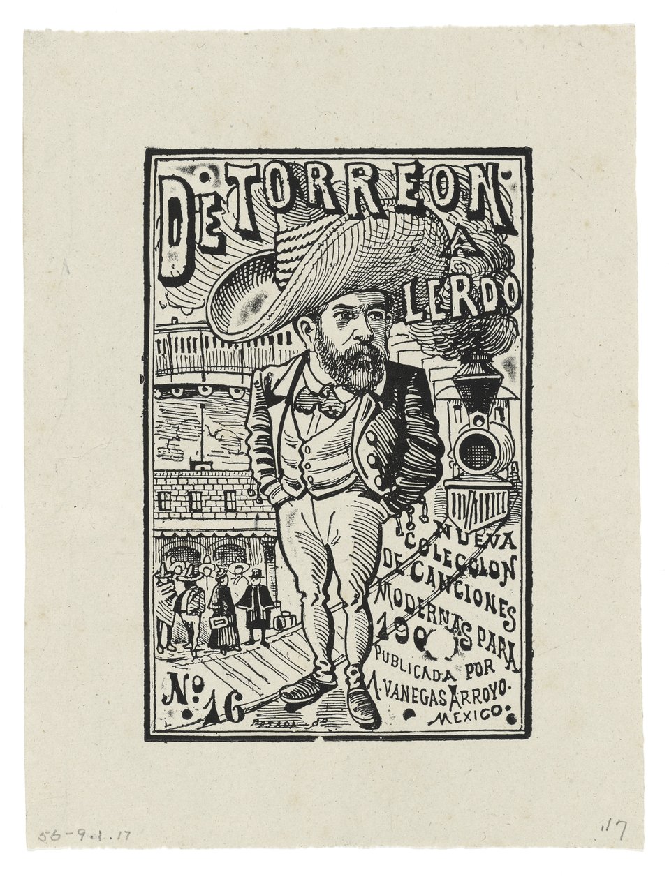 Fra Torreón til Lerdo, ca. 1905, trykt 1942 (gravering) af José Guadalupe Posada